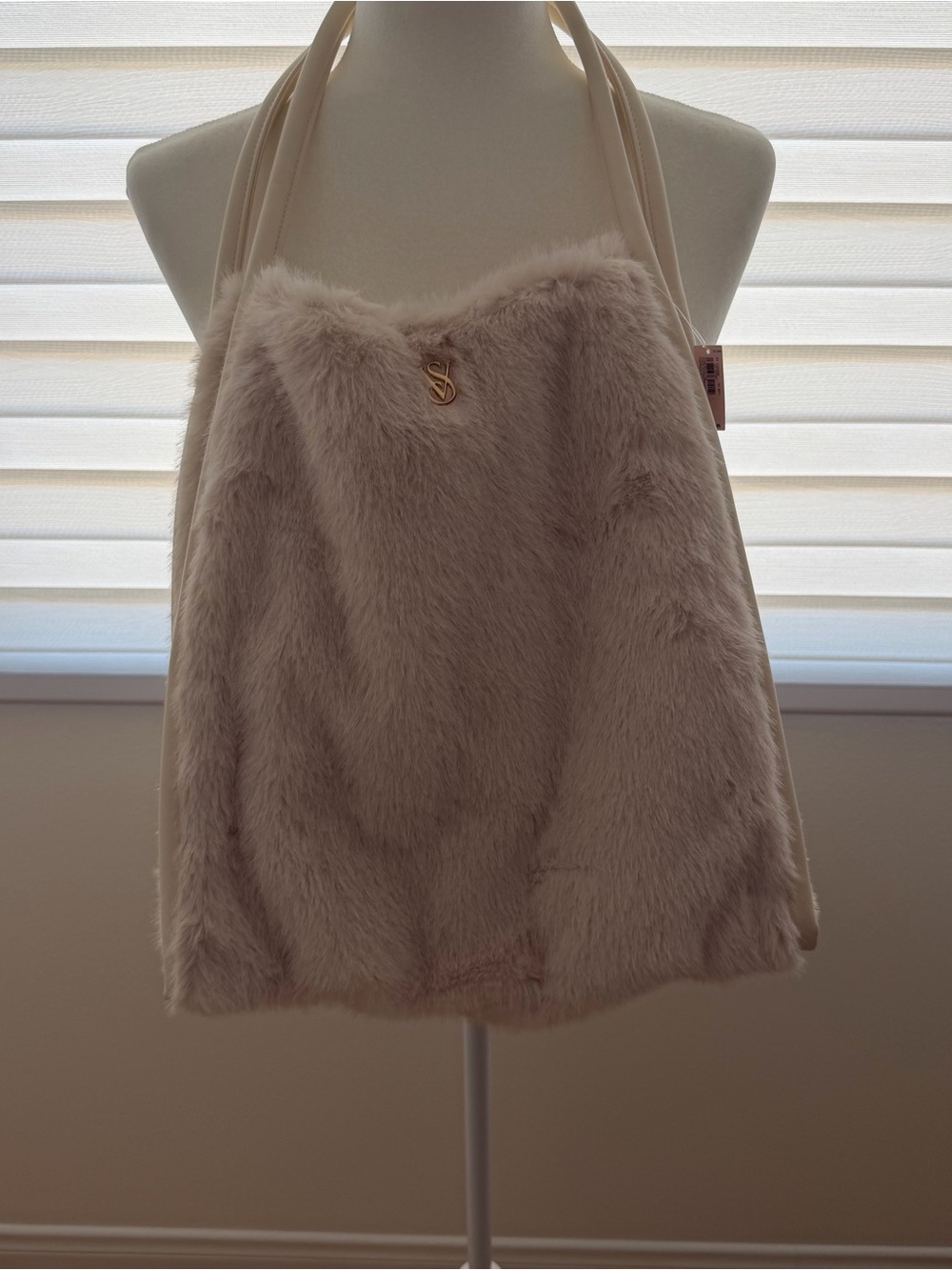 NWT Victoria's Secret Blush Pink Faux Fur Shoulder Tote Bag